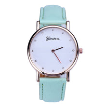 Mens Luxury Women Rhinestone Dial Leather Analog Quartz Wrist Watch watches&  J4U66