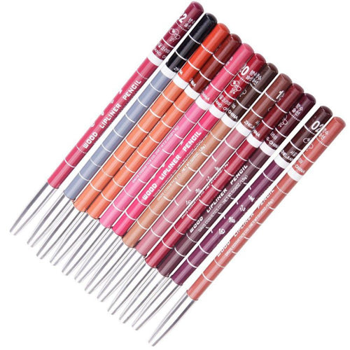 12pc 15CM 12Colors WaterproofLip Liner Pencil Women's Professional Long Lasting Lipliner Lips Makeup Tools J4U66