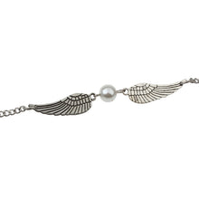 Fashion Silver Imitation Pearl Angel Wings Jewelry Dove Peace Bracelet for Women Lady Beauty Perfect Gift J4U66