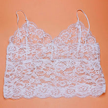 2pc Sexy Clothing Women Lace Strap Translucent Lace Crop Tops Tank Top+Briefs Underwear Sleepwear Club Suit J4U66