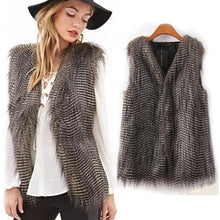 Plus Size Women VSleeveless Coat Outerwear Long Hair Jacket Waistcoat & J4U66