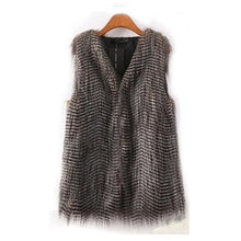 Plus Size Women VSleeveless Coat Outerwear Long Hair Jacket Waistcoat & J4U66