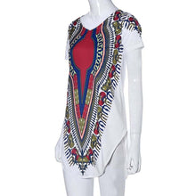 Women Dress Traditional African Print Dashiki Party Dresses Short Sleeve T shirt Dress Plus Size Tops J4U66