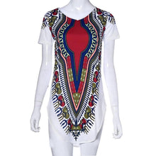 Women Dress Traditional African Print Dashiki Party Dresses Short Sleeve T shirt Dress Plus Size Tops J4U66
