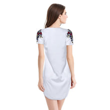 Women Dress Traditional African Print Dashiki Party Dresses Short Sleeve T shirt Dress Plus Size Tops J4U66