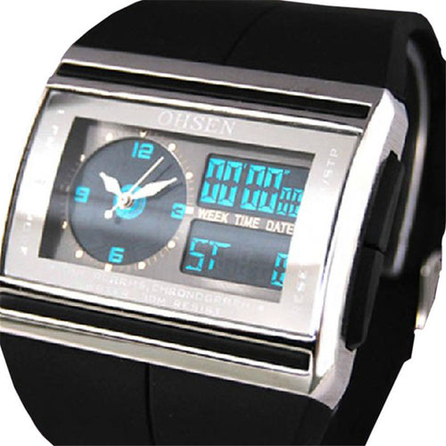 Digital LED Date Rubber Sport Waterproof Mens Boy Wrist Watch  J4U66