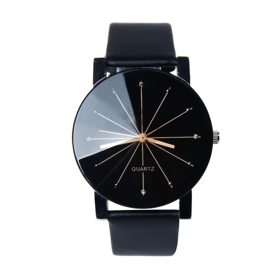 Men Luxury Quartz Dial Clock PU Leather Wrist Watch Round Case Wrist Watches Watch  J4U66