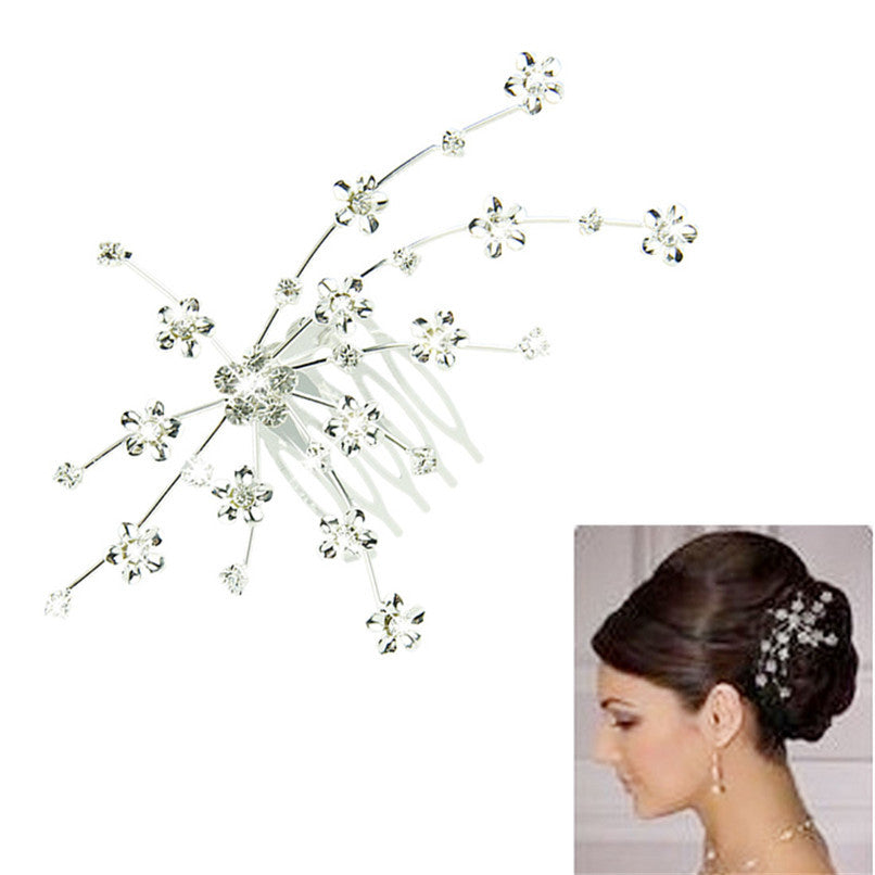 Silver Personality Crystal Jewelry Princess Hair Jewelry Decors J4U66