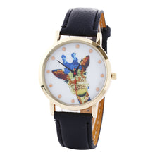 Women Deer Pattern Fashion PU Leather Band Analog Quartz Vogue Wrist Watches Watch  J4U66