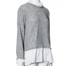 Blusas Women Casual Long Sleeve Loose Ladies Tops Shirt Gray O Neck Solid Blouse Plus Size S-XL J4U66