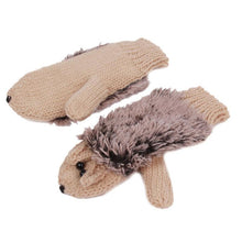 Cute Gloves Women Mittens Cartoon Knitted Hedgehog Glove  J4U66