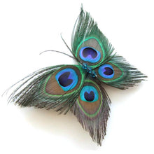 Butterfly Peacock Feather Bridal Wedding Hair Clip Pin Head Hairpin J4U66