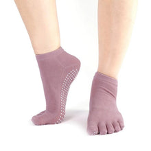 ComWomens Cotton Colorful Non Slip Massage Toe Socks Full Grip With Socks Heel  J4U66