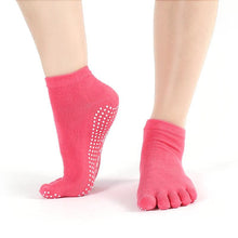 ComWomens Cotton Colorful Non Slip Massage Toe Socks Full Grip With Socks Heel  J4U66