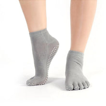 ComWomens Cotton Colorful Non Slip Massage Toe Socks Full Grip With Socks Heel  J4U66