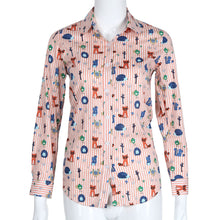 Floral Long Sleeve Vintage Blouse Cherry Turn Down Collar Shirt Blusas Feminino Ladies Blouses Womens Tops Fashion J4U66