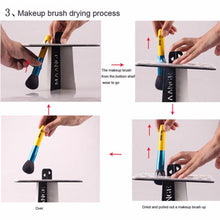 Makeup Folding Collapsible Air Drying Cosmetic Brush Organizing Tree Rack Holder  J4U66
