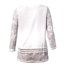 Women Fashion Lace Splice Blouse Three Quarter Sleeve Chiffon Shirt Tops &s J4U66