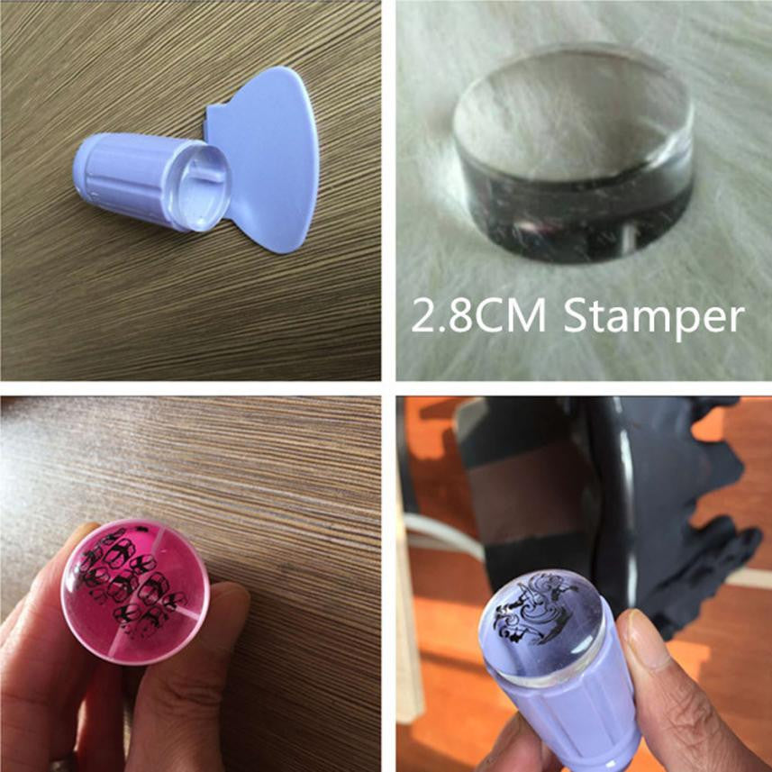 Women Girls Nail Art Stamping Stamper Scraper Image Plate Plastic Print Tool DIY Stencils Nail Image Mold J4U66