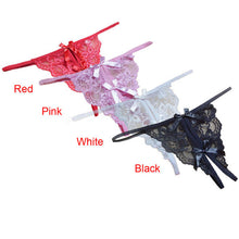 Women Open Fork Transparency Bowknot Featured Strappy Sexy Panties  J4U66