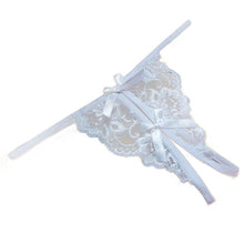 Women Open Fork Transparency Bowknot Featured Strappy Sexy Panties  J4U66