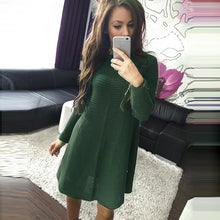 Womens Dresses Ladies Loose Knitted Sweater Jumper Pullover Knitwear Sexy Dress moda mujer J4U66