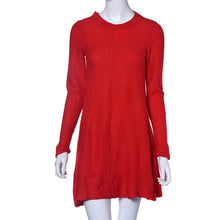 Womens Dresses Ladies Loose Knitted Sweater Jumper Pullover Knitwear Sexy Dress moda mujer J4U66