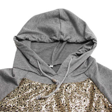 Womens Sequins Casual Long Sleeve Pullover Shirt Hooded Tops Shirt monkingtop Brand  J4U66