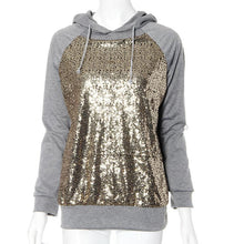 Womens Sequins Casual Long Sleeve Pullover Shirt Hooded Tops Shirt monkingtop Brand  J4U66