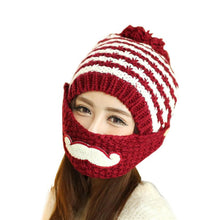 Cute gorro invierno Beard Hat For Women Fashion Beanies with Mouth Mask Hat Knit Cap Face Warm Ear Cap J4U66