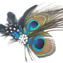 Peacock Feather Sparkling Rhinestones Bridal Wedding Hair Clip Head Accessory J4U66