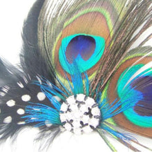 Peacock Feather Sparkling Rhinestones Bridal Wedding Hair Clip Head Accessory J4U66