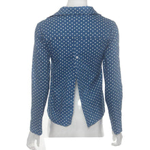 Plus Size Women Blue Long Sleeved Shirt Blusas Femininas Ladies Long Sleeve Backless Blouses Shirt Tops J4U66