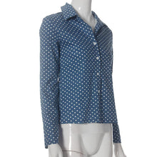 Plus Size Women Blue Long Sleeved Shirt Blusas Femininas Ladies Long Sleeve Backless Blouses Shirt Tops J4U66