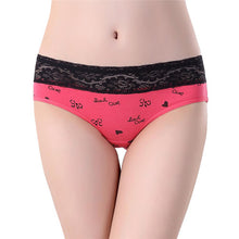 Plus Size Women Cute Underwear Lace Cotton Briefs Lady's Panties Mid Waist J4U66