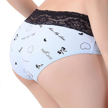 Plus Size Women Cute Underwear Lace Cotton Briefs Lady's Panties Mid Waist J4U66