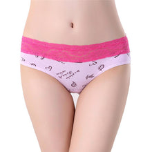 Plus Size Women Cute Underwear Lace Cotton Briefs Lady's Panties Mid Waist J4U66