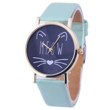 Popular Brand Watch Gift Cat Pattern Ladies Leather Band Analog Quartz Wrist Watch Montre Femme Clock Women FastShipping J4U66