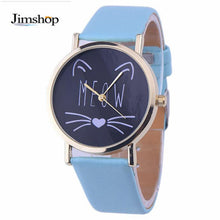 Popular Brand Watch Gift Cat Pattern Ladies Leather Band Analog Quartz Wrist Watch Montre Femme Clock Women FastShipping J4U66