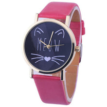 Popular Brand Watch Gift Cat Pattern Ladies Leather Band Analog Quartz Wrist Watch Montre Femme Clock Women FastShipping J4U66