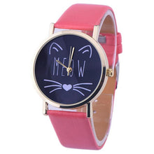 Popular Brand Watch Gift Cat Pattern Ladies Leather Band Analog Quartz Wrist Watch Montre Femme Clock Women FastShipping J4U66