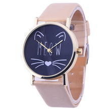 Popular Brand Watch Gift Cat Pattern Ladies Leather Band Analog Quartz Wrist Watch Montre Femme Clock Women FastShipping J4U66