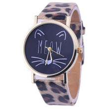 Popular Brand Watch Gift Cat Pattern Ladies Leather Band Analog Quartz Wrist Watch Montre Femme Clock Women FastShipping J4U66
