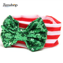 Shining sequin Bowknot Headband Baby infant flower Girls Bow Headband Toddler hair bands J4U66