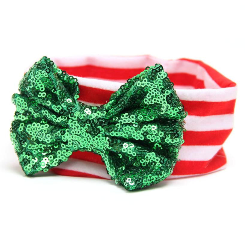 Shining sequin Bowknot Headband Baby infant flower Girls Bow Headband Toddler hair bands J4U66
