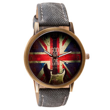 Retro Fashion UK Flag Watch Relogio Feminino Clock Wrist Women Watches Men Quartz Watches Reloj Mujer Motre Femme Luxe J4U66