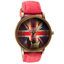 Retro Fashion UK Flag Watch Relogio Feminino Clock Wrist Women Watches Men Quartz Watches Reloj Mujer Motre Femme Luxe J4U66