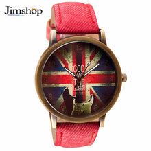 Retro Fashion UK Flag Watch Relogio Feminino Clock Wrist Women Watches Men Quartz Watches Reloj Mujer Motre Femme Luxe J4U66