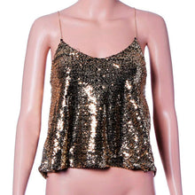 Sexy Women Sequins VCondole belt Blouse Tank Tops T-Shirt Women clothing crop top vintage Ropa Mujer J4U66