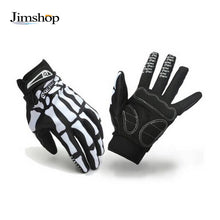 Sports Racing Motorcycle Cycling Bicycle Biker Camouflage Pattern Skull Skeleton Hand Bone Goth Gloves Full Finger J4U66